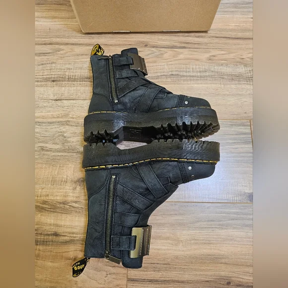 Dr. Martens Jadon Hinge Buckle Leather Platform Boots - Picture 9 of 15